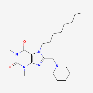 1,3-Dimethyl-7-octyl-8-(piperidin-1-ylmethyl)purine-2,6-dione