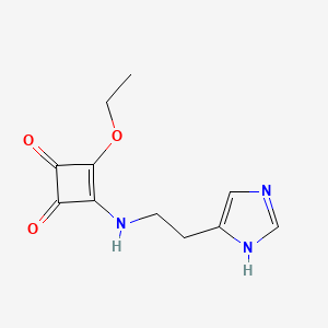 molecular formula C11H13N3O3 B2810031 3-乙氧基-4-[2-(5-咪唑基)乙基氨基]-3-环丁烯-1,2-二酮 CAS No. 131589-00-9