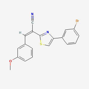 molecular formula C19H13BrN2OS B2810033 (Z)-2-(4-(3-bromophenyl)thiazol-2-yl)-3-(3-methoxyphenyl)acrylonitrile CAS No. 476668-97-0