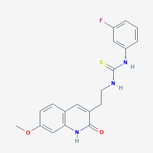 1-(3-Fluorophenyl)-3-(2-(7-methoxy-2-oxo-1,2-dihydroquinolin-3-yl)ethyl)thiourea