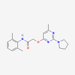 molecular formula C19H24N4O2 B2810037 N-(2,6-dimethylphenyl)-2-((6-methyl-2-(pyrrolidin-1-yl)pyrimidin-4-yl)oxy)acetamide CAS No. 1030096-97-9