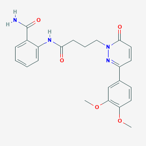 B2810053 2-(4-(3-(3,4-dimethoxyphenyl)-6-oxopyridazin-1(6H)-yl)butanamido)benzamide CAS No. 953188-62-0