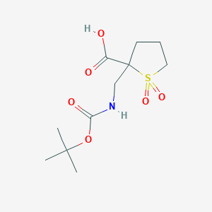 2-[[(2-Methylpropan-2-yl)oxycarbonylamino]methyl]-1,1-dioxothiolane-2-carboxylic acid