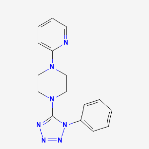 molecular formula C16H17N7 B2810070 1-(1-phenyl-1H-tetrazol-5-yl)-4-(pyridin-2-yl)piperazine CAS No. 379249-77-1