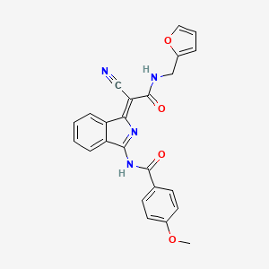 (Z)-N-(1-(1-cyano-2-((furan-2-ylmethyl)amino)-2-oxoethylidene)-1H-isoindol-3-yl)-4-methoxybenzamide
