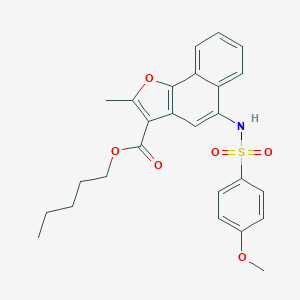 molecular formula C26H27NO6S B281008 Pentyl 5-{[(4-methoxyphenyl)sulfonyl]amino}-2-methylnaphtho[1,2-b]furan-3-carboxylate 