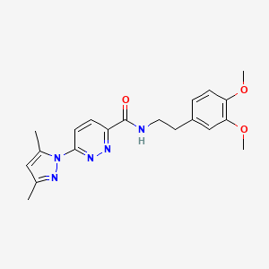 molecular formula C20H23N5O3 B2810080 N-(3,4-dimethoxyphenethyl)-6-(3,5-dimethyl-1H-pyrazol-1-yl)pyridazine-3-carboxamide CAS No. 1351645-54-9