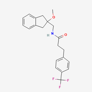 molecular formula C21H22F3NO2 B2810082 N-((2-methoxy-2,3-dihydro-1H-inden-2-yl)methyl)-3-(4-(trifluoromethyl)phenyl)propanamide CAS No. 2034346-75-1