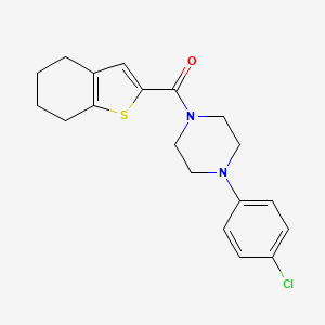 molecular formula C19H21ClN2OS B2810083 1-(4-氯苯基)-4-(4,5,6,7-四氢-1-苯并噻吩-2-甲酰)哌嗪 CAS No. 1252825-91-4