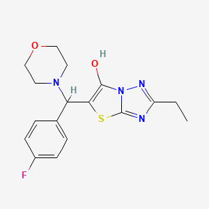 molecular formula C17H19FN4O2S B2810092 2-乙基-5-((4-氟苯基)(吗啉基)甲基)噻唑并[3,2-b][1,2,4]三唑-6-醇 CAS No. 887219-32-1