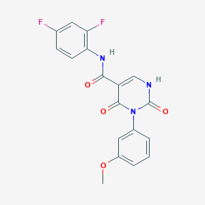 molecular formula C18H13F2N3O4 B2810095 N-(2,4-difluorophenyl)-3-(3-methoxyphenyl)-2,4-dioxo-1,2,3,4-tetrahydropyrimidine-5-carboxamide CAS No. 863612-97-9