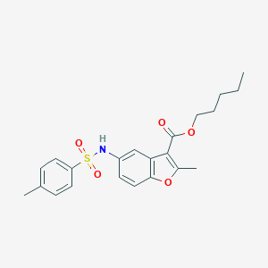 molecular formula C22H25NO5S B281010 Pentyl 2-methyl-5-{[(4-methylphenyl)sulfonyl]amino}-1-benzofuran-3-carboxylate 