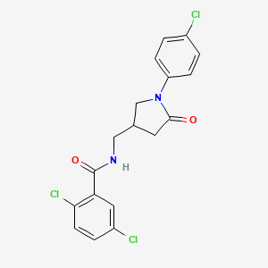 2,5-dichloro-N-((1-(4-chlorophenyl)-5-oxopyrrolidin-3-yl)methyl)benzamide