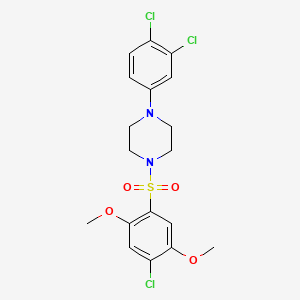 molecular formula C18H19Cl3N2O4S B2810120 1-(4-Chloro-2,5-dimethoxybenzenesulfonyl)-4-(3,4-dichlorophenyl)piperazine CAS No. 694485-66-0