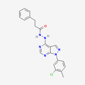 molecular formula C21H19ClN6O B2810126 N'-[1-(3-氯-4-甲基苯基)吡唑并[3,4-d]嘧啶-4-基]-3-苯基丙酰肼 CAS No. 890943-91-6