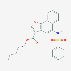 molecular formula C25H25NO5S B281013 Pentyl 2-methyl-5-[(phenylsulfonyl)amino]naphtho[1,2-b]furan-3-carboxylate 