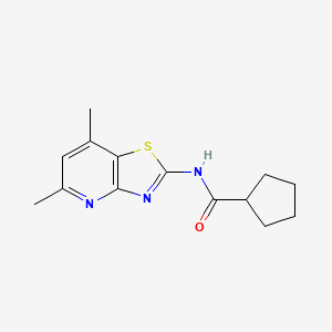 N-(5,7-dimethylthiazolo[4,5-b]pyridin-2-yl)cyclopentanecarboxamide