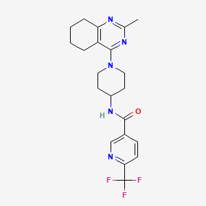 molecular formula C21H24F3N5O B2810133 N-(1-(2-甲基-5,6,7,8-四氢喹唑啉-4-基)哌啶-4-基)-6-(三氟甲基)烟酰胺 CAS No. 2034411-63-5