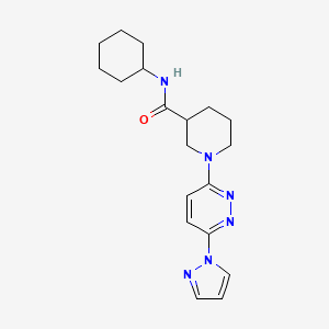 molecular formula C19H26N6O B2810141 1-(6-(1H-pyrazol-1-yl)pyridazin-3-yl)-N-cyclohexylpiperidine-3-carboxamide CAS No. 1286720-49-7
