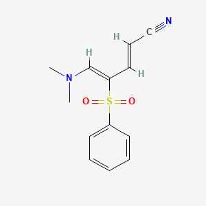 molecular formula C13H14N2O2S B2810152 (2E,4Z)-4-(benzenesulfonyl)-5-(dimethylamino)penta-2,4-dienenitrile CAS No. 339276-59-4