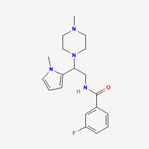 molecular formula C19H25FN4O B2810167 3-fluoro-N-(2-(1-methyl-1H-pyrrol-2-yl)-2-(4-methylpiperazin-1-yl)ethyl)benzamide CAS No. 1049416-12-7