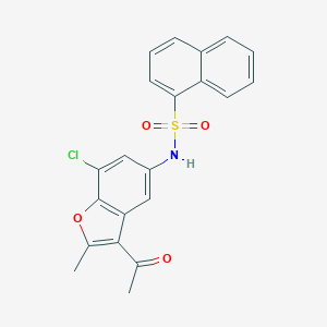 molecular formula C21H16ClNO4S B281019 N-(3-acetyl-7-chloro-2-methyl-1-benzofuran-5-yl)-1-naphthalenesulfonamide 