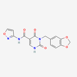 3-(benzo[d][1,3]dioxol-5-ylmethyl)-N-(isoxazol-3-yl)-2,4-dioxo-1,2,3,4-tetrahydropyrimidine-5-carboxamide