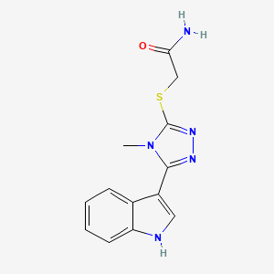 2-((5-(1H-indol-3-yl)-4-methyl-4H-1,2,4-triazol-3-yl)thio)acetamide