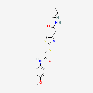 molecular formula C18H23N3O3S2 B2810212 N-(sec-butyl)-2-(2-((2-((4-methoxyphenyl)amino)-2-oxoethyl)thio)thiazol-4-yl)acetamide CAS No. 941892-63-3
