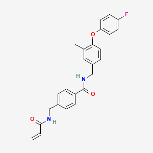 molecular formula C25H23FN2O3 B2810217 N-[[4-(4-Fluorophenoxy)-3-methylphenyl]methyl]-4-[(prop-2-enoylamino)methyl]benzamide CAS No. 2202468-05-9