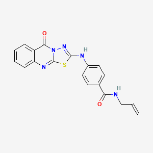 molecular formula C19H15N5O2S B2810221 N-allyl-4-((5-oxo-5H-[1,3,4]thiadiazolo[2,3-b]quinazolin-2-yl)amino)benzamide CAS No. 1114600-37-1