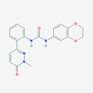 molecular formula C20H18N4O4 B2810233 1-(2,3-二氢苯并[b][1,4]二噁烷-6-基)-3-(2-(1-甲基-6-氧代-1,6-二氢吡啶并[3,2-d]嘧啶-3-基)苯基)脲 CAS No. 1448033-18-8