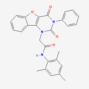 molecular formula C27H23N3O4 B2810234 2-(2,4-dioxo-3-phenyl-3,4-dihydrobenzofuro[3,2-d]pyrimidin-1(2H)-yl)-N-mesitylacetamide CAS No. 877656-17-2