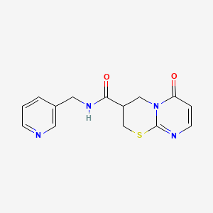 molecular formula C14H14N4O2S B2810239 6-oxo-N-(pyridin-3-ylmethyl)-2,3,4,6-tetrahydropyrimido[2,1-b][1,3]thiazine-3-carboxamide CAS No. 1396864-96-2