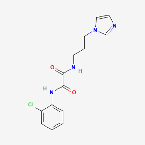 molecular formula C14H15ClN4O2 B2810241 N'-(2-氯苯基)-N-(3-咪唑-1-基丙基)氧代胺基甲酸酰胺 CAS No. 385375-50-8