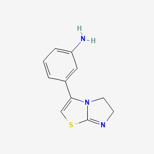 molecular formula C11H11N3S B2810245 3-(5,6-Dihydroimidazo[2,1-b][1,3]thiazol-3-yl)aniline CAS No. 924861-93-8