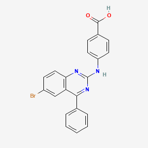 molecular formula C21H14BrN3O2 B2810248 4-[(6-溴-4-苯基喹唑啉-2-基)氨基]苯甲酸 CAS No. 332102-08-6