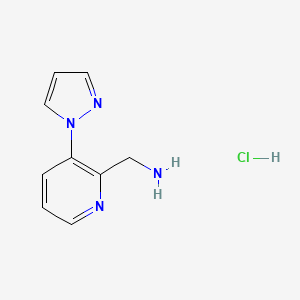 molecular formula C9H11ClN4 B2810265 [3-(1H-pyrazol-1-yl)pyridin-2-yl]methanamine hydrochloride CAS No. 1803608-66-3