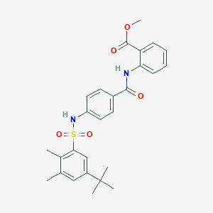 Methyl 2-[(4-{[(5-tert-butyl-2,3-dimethylphenyl)sulfonyl]amino}benzoyl)amino]benzoate