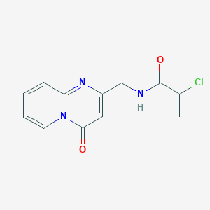 molecular formula C12H12ClN3O2 B2810271 2-Chloro-N-[(4-oxopyrido[1,2-a]pyrimidin-2-yl)methyl]propanamide CAS No. 2411271-53-7