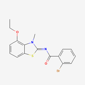 molecular formula C17H15BrN2O2S B2810275 2-bromo-N-(4-ethoxy-3-methyl-1,3-benzothiazol-2-ylidene)benzamide CAS No. 865545-63-7