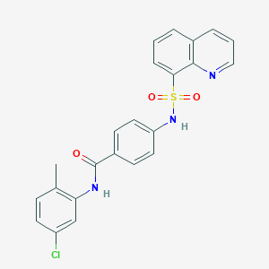 molecular formula C23H18ClN3O3S B281028 N-(5-chloro-2-methylphenyl)-4-[(8-quinolinylsulfonyl)amino]benzamide 