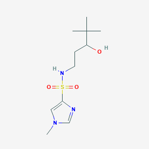 molecular formula C11H21N3O3S B2810281 N-(3-hydroxy-4,4-dimethylpentyl)-1-methyl-1H-imidazole-4-sulfonamide CAS No. 1448058-44-3