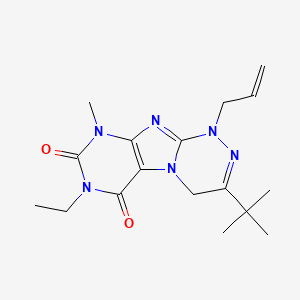 molecular formula C17H24N6O2 B2810284 1-allyl-3-(tert-butyl)-7-ethyl-9-methyl-1,4-dihydro-[1,2,4]triazino[3,4-f]purine-6,8(7H,9H)-dione CAS No. 923492-57-3