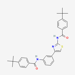 4-tert-butyl-N-[3-[2-[(4-tert-butylbenzoyl)amino]-1,3-thiazol-4-yl]phenyl]benzamide