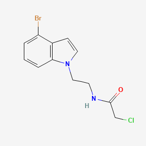 molecular formula C12H12BrClN2O B2810294 N-[2-(4-Bromoindol-1-yl)ethyl]-2-chloroacetamide CAS No. 2411274-57-0