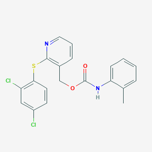 molecular formula C20H16Cl2N2O2S B2810298 [2-(2,4-dichlorophenyl)sulfanylpyridin-3-yl]methyl N-(2-methylphenyl)carbamate CAS No. 339278-54-5