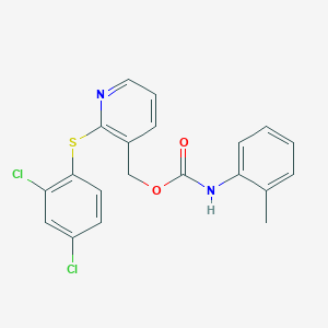 molecular formula C20H16Cl2N2O2S B2810298 [2-(2,4-二氯苯基)硫代吡啶-3-基]甲基 N-(2-甲基苯基)氨基甲酸酯 CAS No. 339278-54-5