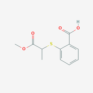 molecular formula C11H12O4S B2810310 2-[(1-Methoxy-1-oxopropan-2-yl)sulfanyl]benzoic acid CAS No. 941395-11-5