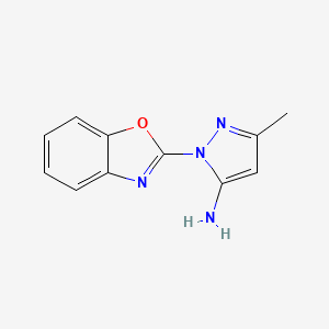 molecular formula C11H10N4O B2810311 1-(1,3-苯并噁唑-2-基)-3-甲基-1H-吡唑-5-胺 CAS No. 926190-29-6